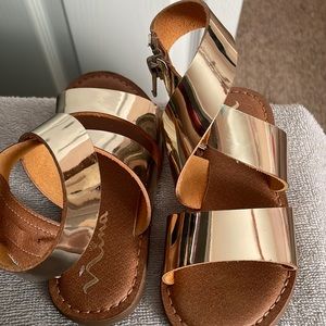 metallic gold sandals